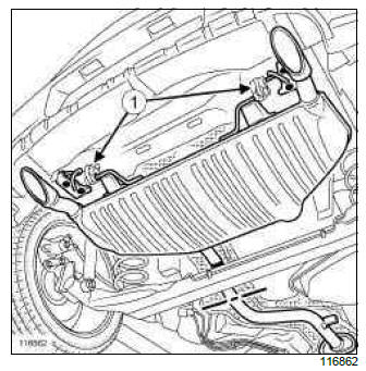 Renault Clio. Silencer: Removal - Refitting