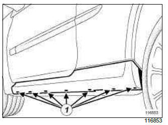 Renault Clio. Sill panel extension: Removal - Refitting