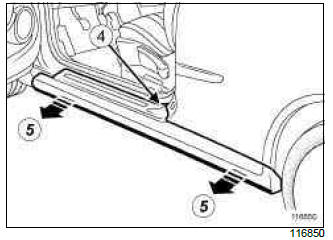 Renault Clio. Sill panel extension: Removal - Refitting