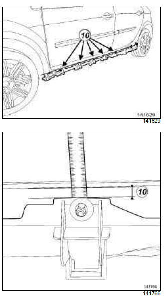 Renault Clio. Sill panel extension: Removal - Refitting