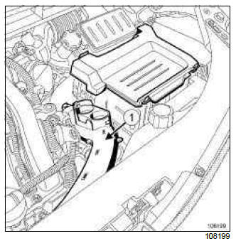 Renault Clio. Starter: Removal - Refitting