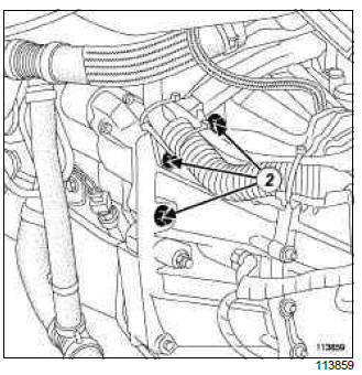 Renault Clio. Starter: Removal - Refitting