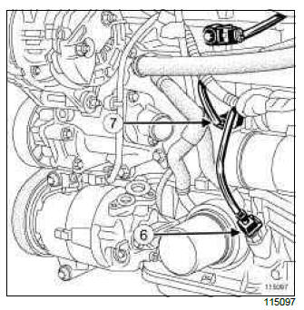 Renault Clio. Starter: Removal - Refitting