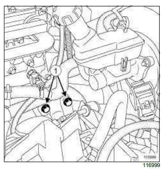 Renault Clio. Starter: Removal - Refitting