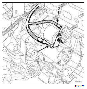 Renault Clio. Starter: Removal - Refitting