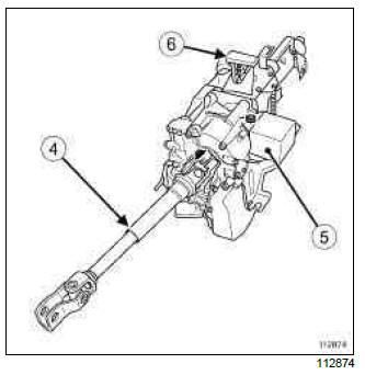 Renault Clio. Steering column: List and location of components