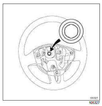 Renault Clio. Steering wheel: Removal - Refitting