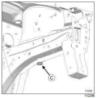 Renault Clio. Structural components to be positioned on the repair bench: Description