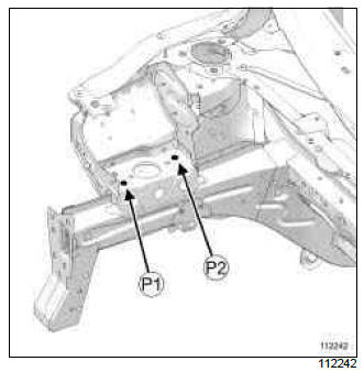 Renault Clio. Structural components to be positioned on the repair bench: Description