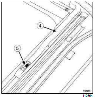 Renault Clio. Sunroof deflector: Removal - Refitting