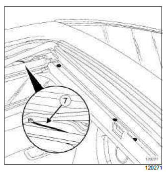 Renault Clio. Sunroof deflector: Removal - Refitting