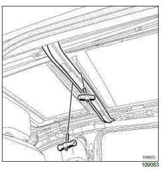 Renault Clio. Sunroof operating mechanism: Removal - Refitting