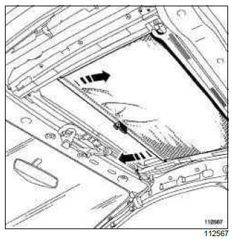 Renault Clio. Sunroof sun visors: Removal - Refitting