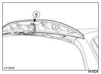 Renault Clio. Tailgate spoiler: Removal - Refitting