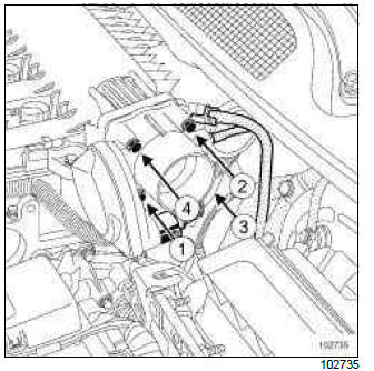 Renault Clio. Throttle valve: Removal - Refitting