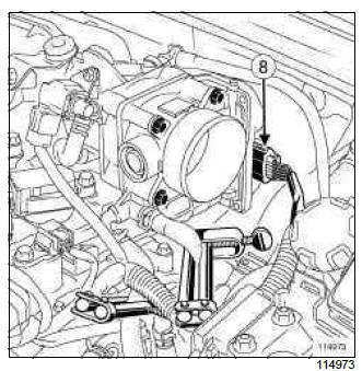 Renault Clio. Throttle valve: Removal - Refitting