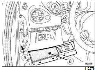 Renault Clio. Transponder ring: Removal - Refitting