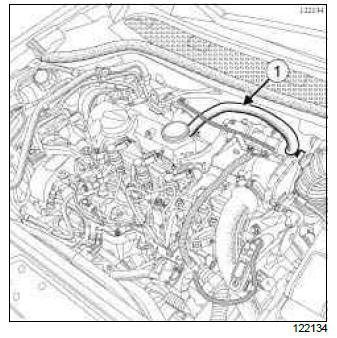 Renault Clio. Turbocharger oil pipe: Removal - Refitting