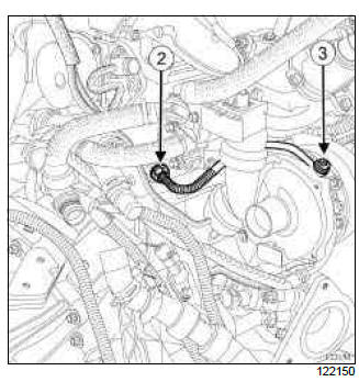 Renault Clio. Turbocharger oil pipe: Removal - Refitting