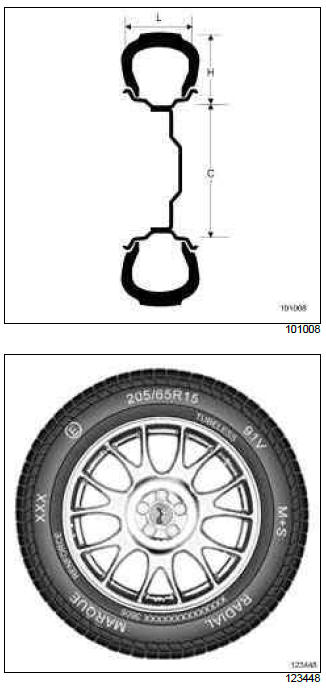 Renault Clio. Tyres: Identification