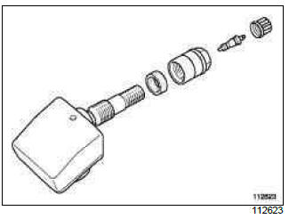 Renault Clio. Tyre pressure monitor: List and location of components