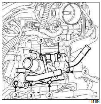 Renault Clio. Water chamber: Removal - Refitting