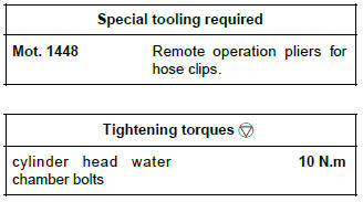 Renault Clio. Water chamber: Removal - Refitting