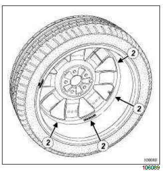 Renault Clio. Wheel: Removal - Refitting