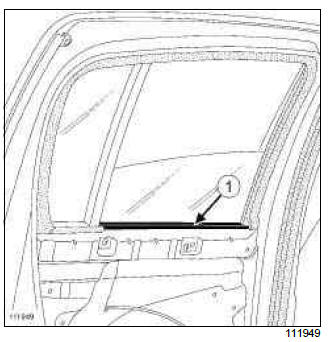 Renault Clio. Glass run channel in rear side door: Removal - Refitting