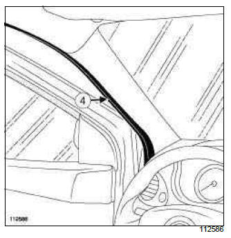 Renault Clio. Windscreen pillar trim: Removal - Refitting