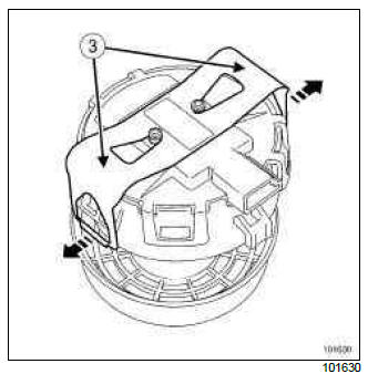Renault Clio. Rain and light sensor: Removal - Refitting
