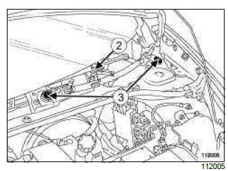 Renault Clio. Windscreen wiper mechanism: Removal - Refitting