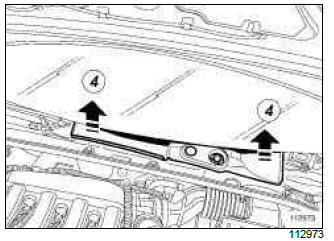 Renault Clio. Windscreen wiper mechanism: Removal - Refitting