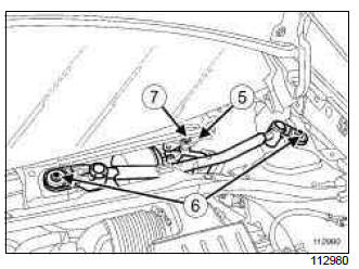Renault Clio. Windscreen wiper mechanism: Removal - Refitting
