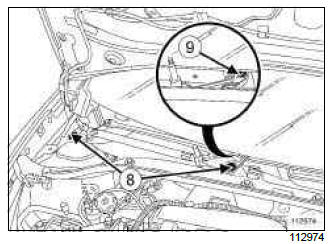 Renault Clio. Windscreen wiper mechanism: Removal - Refitting