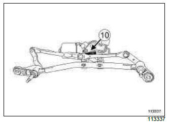Renault Clio. Windscreen wiper mechanism: Removal - Refitting