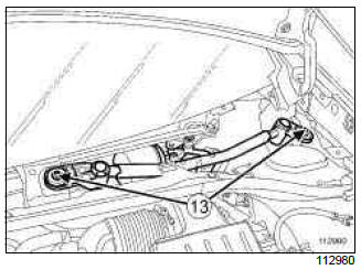 Renault Clio. Windscreen wiper mechanism: Removal - Refitting