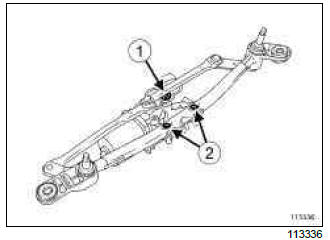 Renault Clio. Windscreen wiper motor: Removal - Refitting