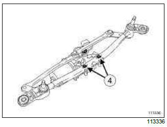 Renault Clio. Windscreen wiper motor: Removal - Refitting