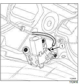 Renault Clio. Rear screen wiper motor: Removal - Refitting