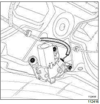 Renault Clio. Rear screen wiper motor: Removal - Refitting